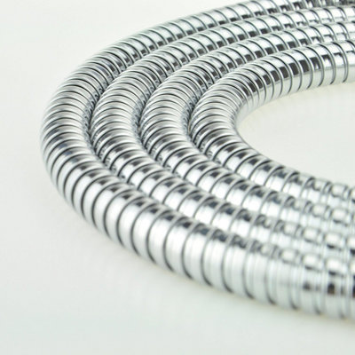 3-Setting Chrome Shower Head Hose & Holder Kit - 1.5m Stainless Steel - Universal 1/2" BSP - Replacement Set