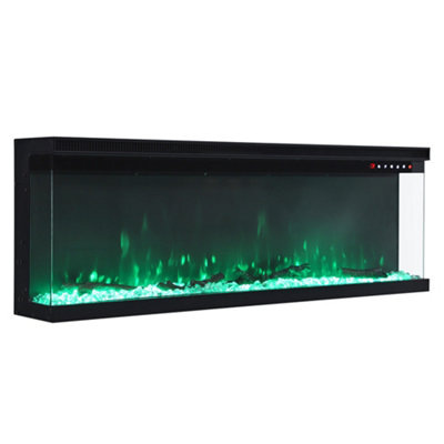 3 Side Electric Fire Wall Inset Or Freestanding Fireplace Recessed Fireplace 12 Flames Color with Remote Control 50 inch