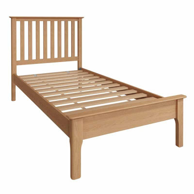 3' Slatted Single Bed - Plywood/Pine/MDF - L106 x W203.5 x H110 cm - Light Oak