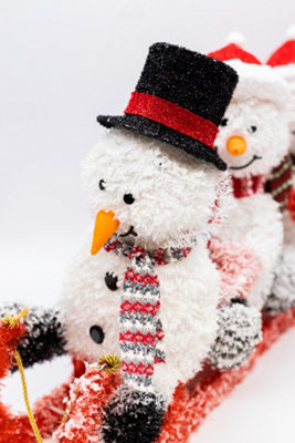 3 Snowmen on Sledge LED Decoration - 8