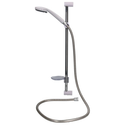 3-Spray Pattern White Finish Shower Kit Adjustable Wall Mounted Hand-held Head