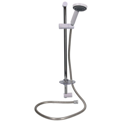 3-Spray Pattern White Finish Shower Kit Adjustable Wall Mounted Hand-held Head