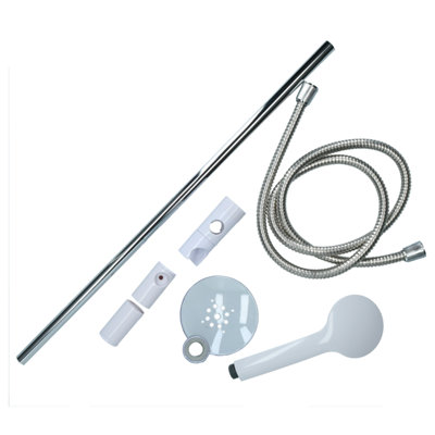 3-Spray Pattern White Finish Shower Kit Adjustable Wall Mounted Hand-held Head - 3