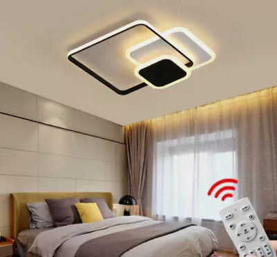 3 Squares Structure Ceiling Light Modern Ultra-Thin Led Ceiling Lamp Black