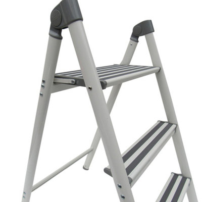 3 Step Folding Stepladder With Handle (Stool Aluminium Safety Compact ...