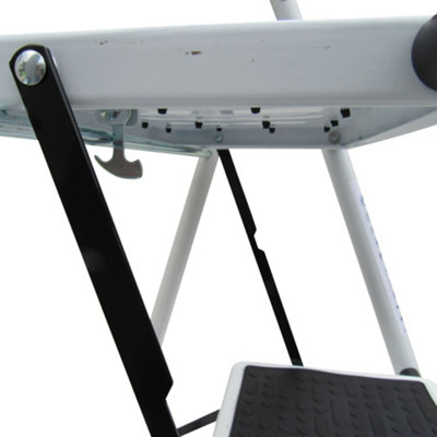 3 Step Ladder Stool Folding 150KG (Kitchen Platform Small Steel Safety Foldable) - 4