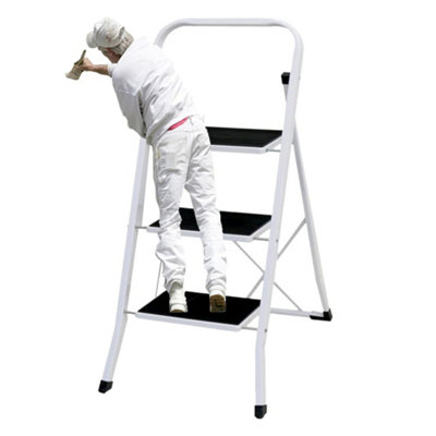 3 Step Portable Folding Strong Sturdy Lightweight Step Ladders With Anti-Slip Mat