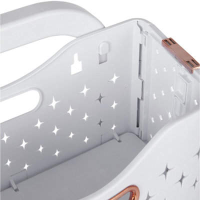 3-Tier ABS Foldable Freestanding Laundry Baskets with Casters