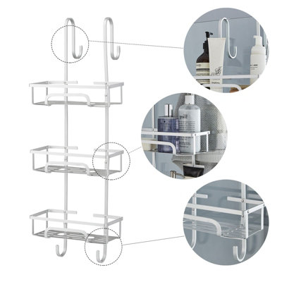 3 Tier Aluminium Over Door Shower Caddy - 4