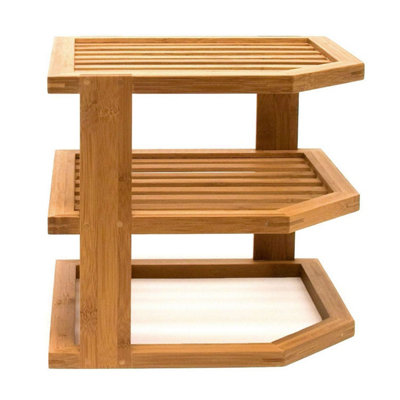3-Tier Bamboo Kitchen Plate Rack, Space-Saving Tidy Organizer, Minimal ...