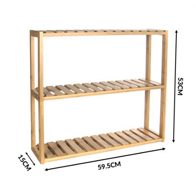 3 Tier Bamboo Shelves - Natural - 1