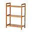 3 Tier Bamboo Wood Bookcase Storage Shelf 50cm W x 25cm D x 71cm H