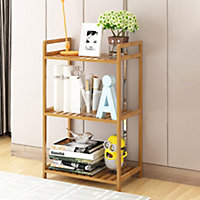 3 Tier Bamboo Wood Bookshelf Free Standing Bookcase Shelf for Bedroom Living Room Home Office 350mm(W)