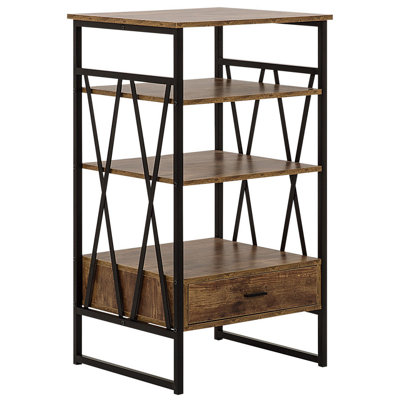 3 Tier Bookcase Dark Wood KEENE