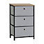3 Tier Chest of Drawers with Fabric Drawers, Wooden Top, Easy to Install 710mm H x 450mm W x 300mm D