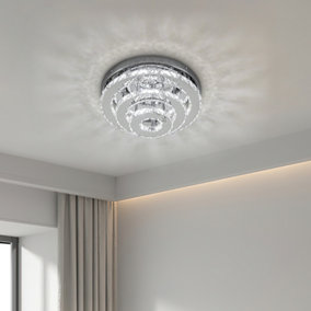 3-Tier Chic Round Crystal Ceiling Light Cool White Light 36W 35cm Dia