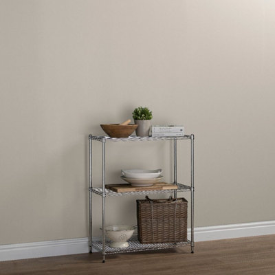3 Tier Chrome Storage Unit 275KG UDL, 922mm H x 1212mm W x 457mm D