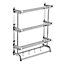 3 Tier Chrome Wall Mounted Stainless Steel Bathroom Towel Rack with Hooks