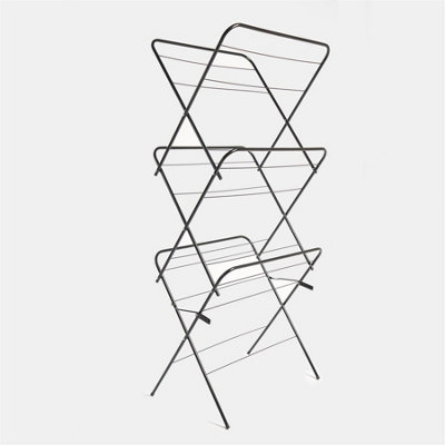 3 Tier Clothes Dryer Airer Foldable Clothing Rack Drying Horse 15m, Black