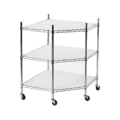 thumbnail image 2 of 3-Tier Adjustable Wire Shelving Unit – Heavy Duty, 66lb Capacity Per Shelf, Silver 2 of 3
