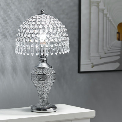 3 Tier Crystal Pendant Umbrella Thread Table Lamp