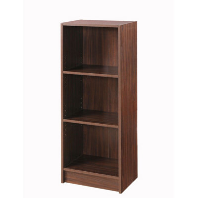 3 Tier Cube Bookcase Display Shelving Storage Unit Wood Furniture Walnut