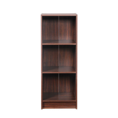 3 Tier Cube Bookcase Display Shelving Storage Unit Wood Furniture Walnut
