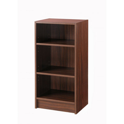 3 Tier Cube Bookcase Display Shelving Storage Unit Wood Furniture Walnut