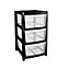 3 Tier Drawer Unit Small Black Storage Desktop Filing Unit A5 Paper Stationery