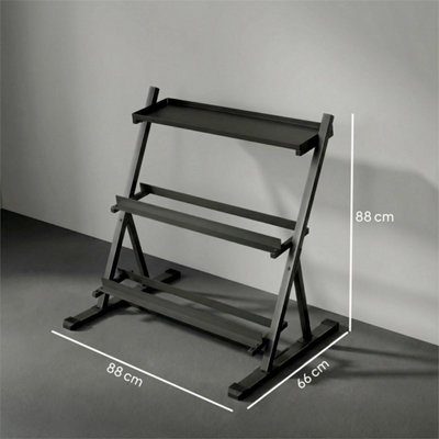 3-Tier Dumbbell Rack Weight Organiser Home Gym 200KG