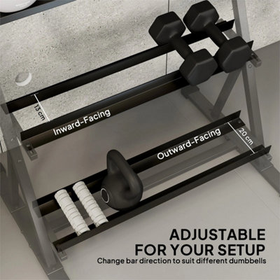 3-Tier Dumbbell Rack Weight Organiser Home Gym 200KG