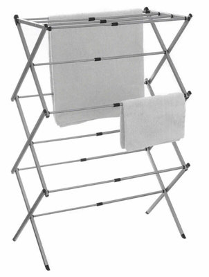 3-Tier Extendable Clothes Airer Drying Rack Metal Frame Laundry Horse ...