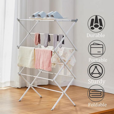 3 tier mobile clothes airer hotsell