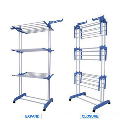 3 Tier Extra Large Foldable Clothes Airer for Outdoor Indoor Drying