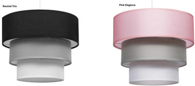 3-Tier Fabric 30cm Easy-Fit Ceiling Light Shade/Lamp Shade for Table Lamps, Floor Lamps, Living Room, Bedroom
