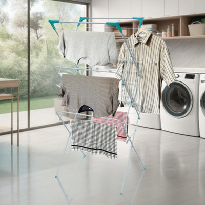 Tier Foldable Clothes Laundry Airer, 138cm Tall Indoor