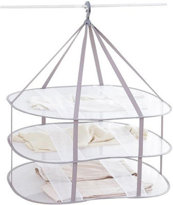 3 Tier Folding Mesh Clothes Drying Rack for Sweaters