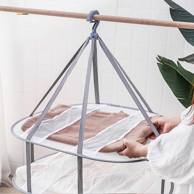 3 Tier Folding Mesh Clothes Drying Rack for Sweaters