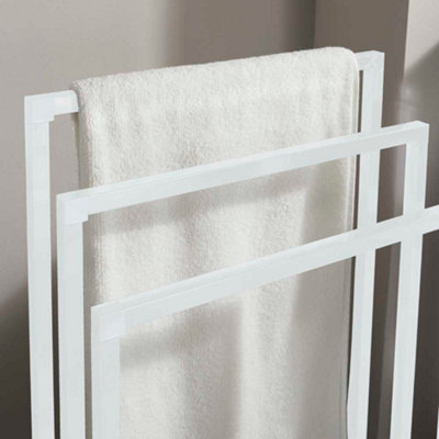 3 Tier Freestanding Bathroom Towel Holder - White - 3