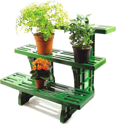 3-tier Garden Plant Pot Etagere - Indoor & Outdoor Straight Display Stand - Measures H50cm x W70cm x D48cm