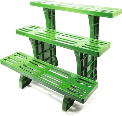 3 tier Garden Plant Pot Etagere Indoor Outdoor Straight Display Stand Measures H50cm x W70cm