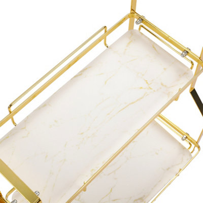 3 Tier Golden Bathroom Countertop Organizer Standing Cosmetic Storage Shelf - 4
