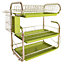 3 Tier Green Kitchen Dish Drainer Rack Dish Drying Rack with Cutlery Holder