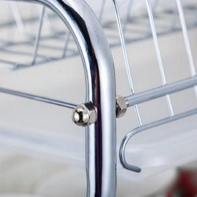3 Tier Green Kitchen Dish Drainer Rack Dish Drying Rack with Cutlery Holder