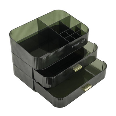 3-Tier Green Transparent Makeup Organizer for Perfume Lotions Display Case 200mm(H) - 4