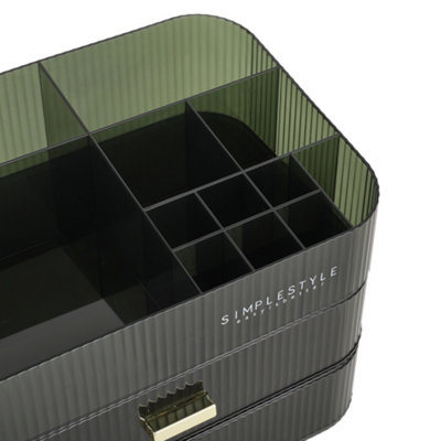 3-Tier Green Transparent Makeup Organizer for Perfume Lotions Display Case 200mm(H) - 5
