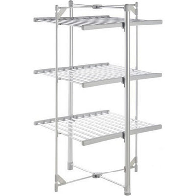 3-Tier Heated Clothes Airer Drying Rack Indoor Foldable Dry Laundry 21M ...