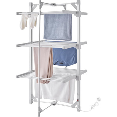 3-Tier Heated Clothes Airer Drying Rack Indoor Foldable Dry Laundry 21M ...