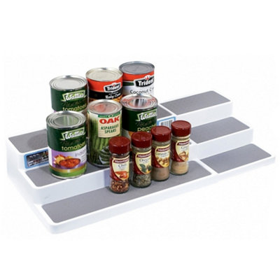 3 Tier Kitchen Expandable Non Skid Spice Jar Rack Storage Stepped Shelf ...