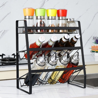 3 Tier Kitchen Metal Spice Rack Utensils Storage Organizer